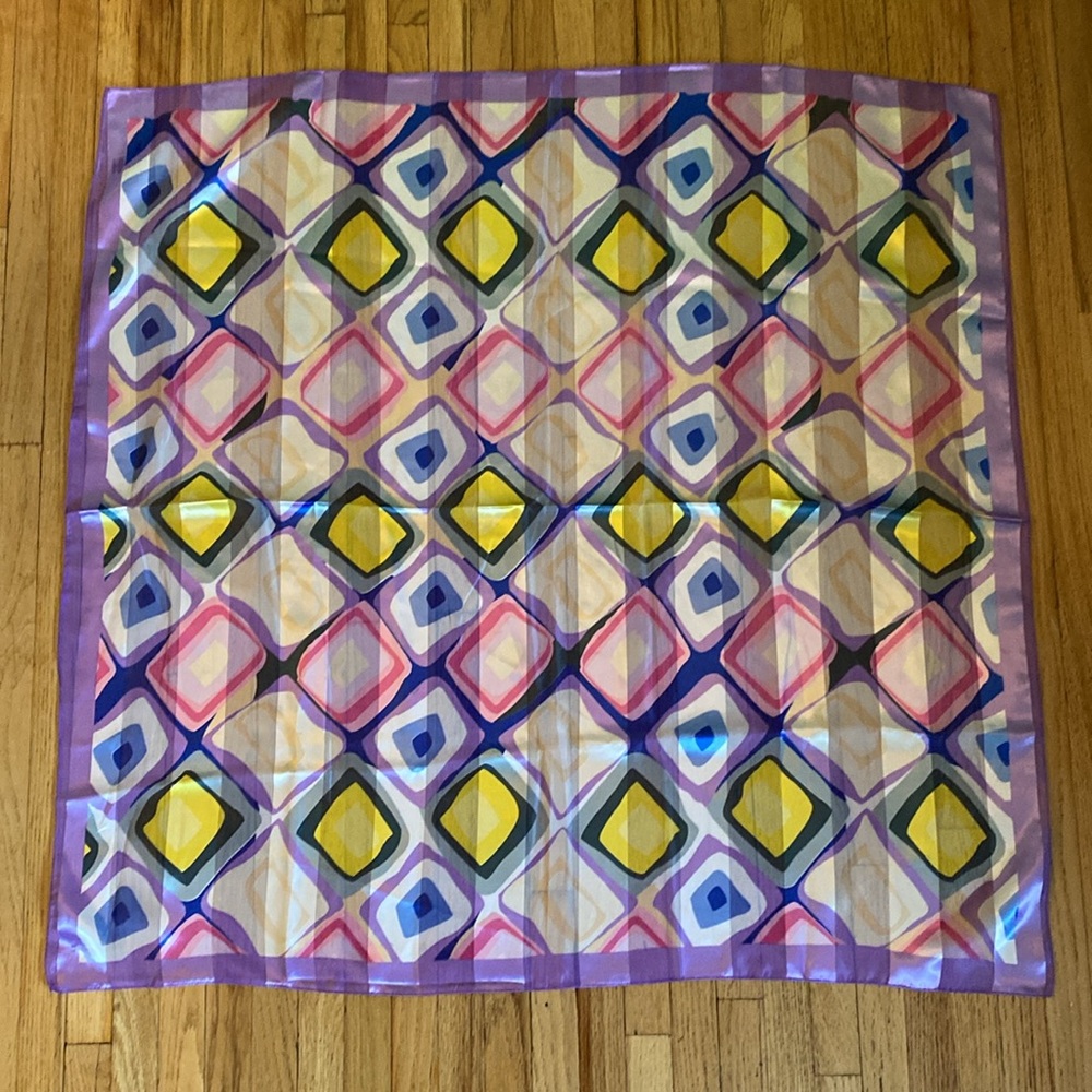 Geometric Patterned Silk Scarf